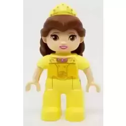 Duplo Figure Lego Ville, Disney Princess, Belle, Bright Light Yellow Legs, Top, and Tiara, Reddish Brown Hair (6244621)