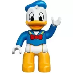 Duplo Figure Lego Ville, Donald Duck, Bright Light Orange Legs, Blue Shirt, Red Bow (6145764 / 6206105)