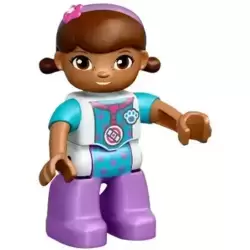 Duplo Figure Lego Ville, Female, Dottie McStuffins, Medium Lavender Legs (6145599 / 6209896)