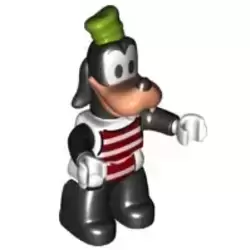 Duplo Figure Lego Ville, Goofy, Red and White Striped Shirt, Black Legs (6145791 / 6206113)