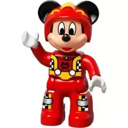 Duplo Figure Lego Ville, Mickey Mouse, Red Race Driver Jumpsuit, Helmet (6186851 / 6206125)