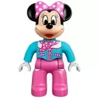 Duplo Figure Lego Ville, Minnie Mouse, Medium Azure Aviator Jacket with Polka Dot Scarf (6138416 / 6206108)