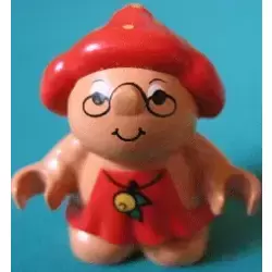 Duplo Figure Little Forest Friends, Female, Red Dress with Yellow Berry Pattern (Melba Strawberry) (4142315)