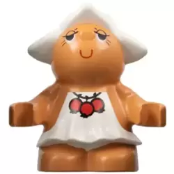 Duplo Figure Little Forest Friends, Female, White Dress with Red Berries Pattern (Dreamer Meadowsweet) (4142322)