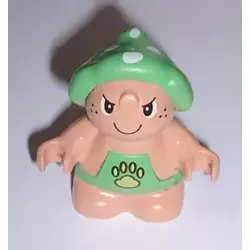 Duplo Figure Little Forest Friends, Male, Green Outfit with Yellow Paw Pattern (Trouble Toadstool)