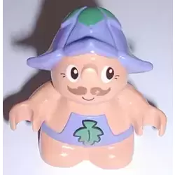 Duplo Figure Little Forest Friends, Male, Medium Violet Outfit with Leaf Pattern (Boomer Bluebell) (4142312)