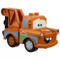 Duplo Tow Mater - Dark Orange Hook Base, Dark Orange and Light Bluish Gray Wheels