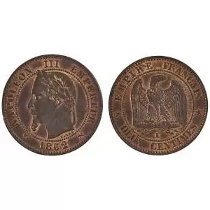 2 Centimes Napoleon III Tête Laurée