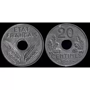 20 centimes zinc etat francais