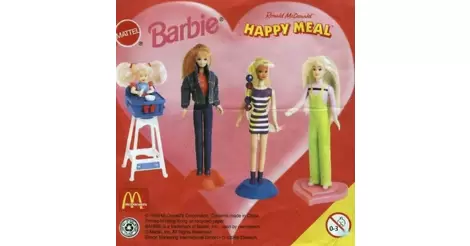 Mcdonalds Happy Meal Toys Barbie 1998 Bnip X 4 